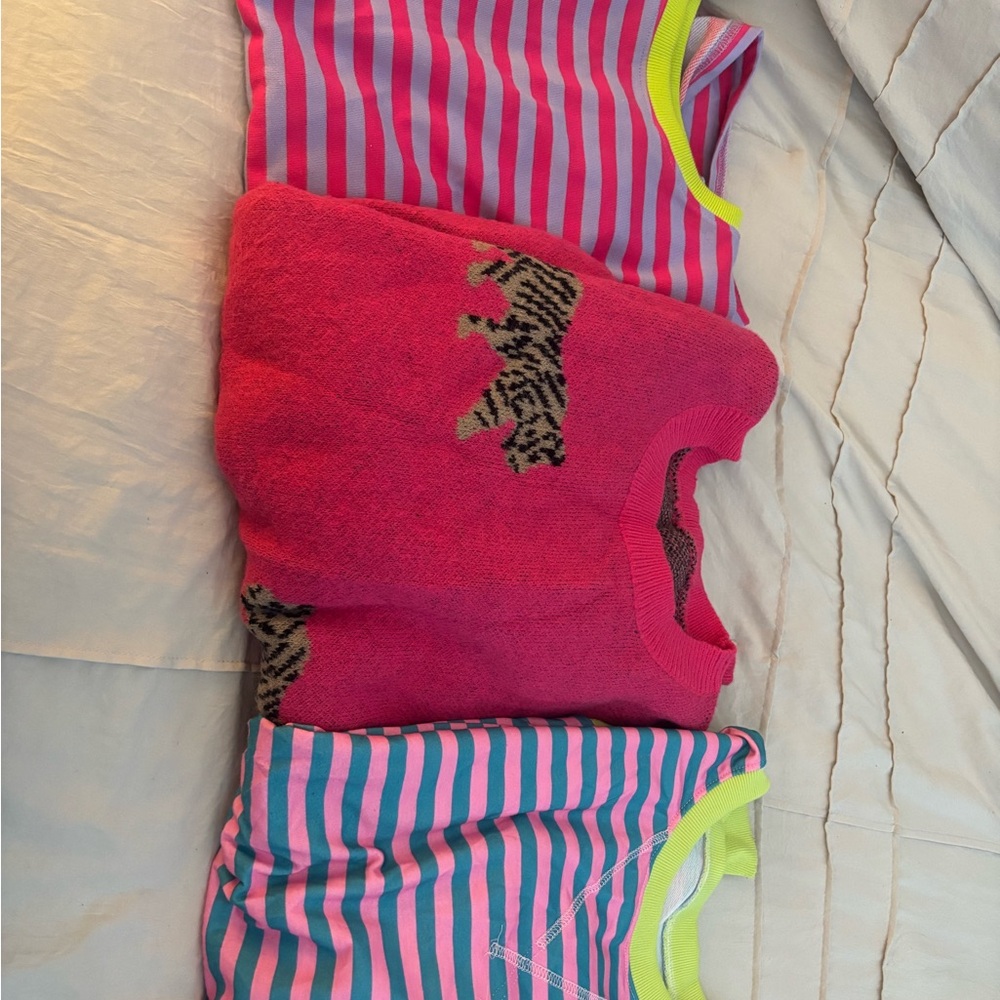Pink and Blue Striped Sweaters